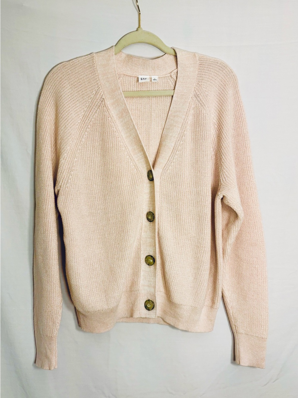 GAP V-Neck Button Cardigan - Light Blush